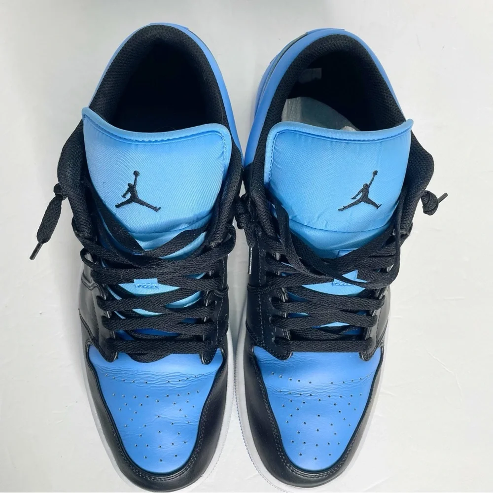 Nike Air Jordan 1 Low Shoes Black University Blue 553558-041 Men's Size 14